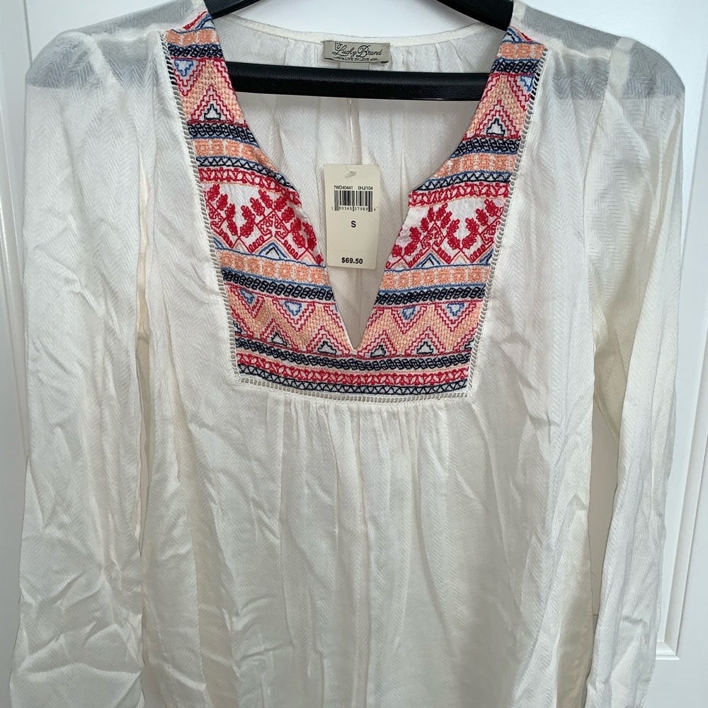 Lucky Brand NWT -S -See through blouse cover up